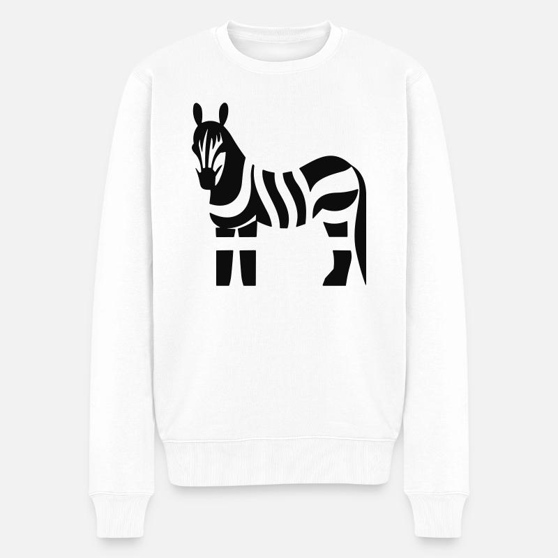 Zebra - Männer Premium Bio Pullover - Weiß