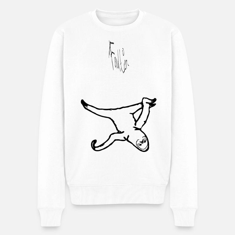 faultier Schriftzug - Männer Premium Bio Pullover - Weiß