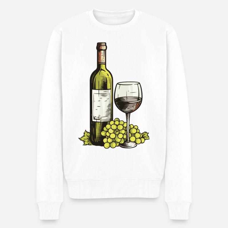 Weinglas WeinTrauben Wein - Männer Premium Bio Pullover - Weiß