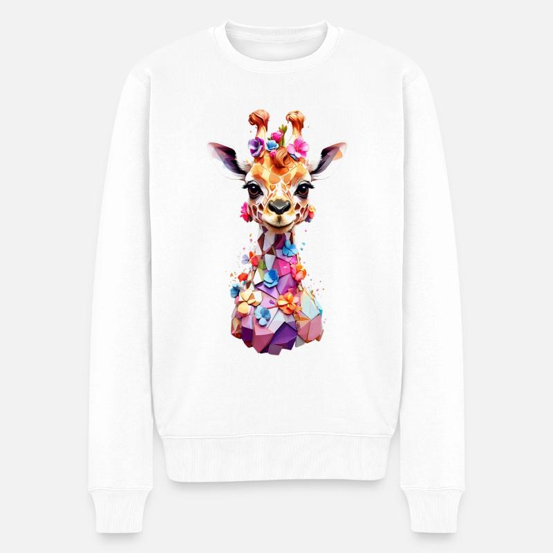 Giraffe V1 24 22 - Männer Premium Bio Pullover - Weiß