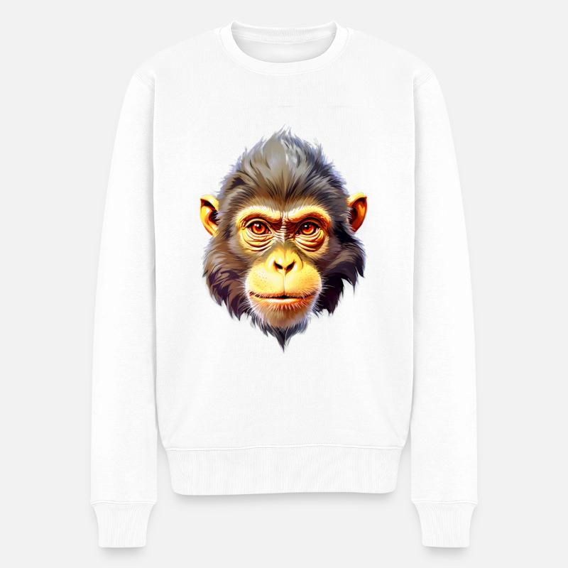 Singe V24 05 - Pull Premium bio Homme - blanc