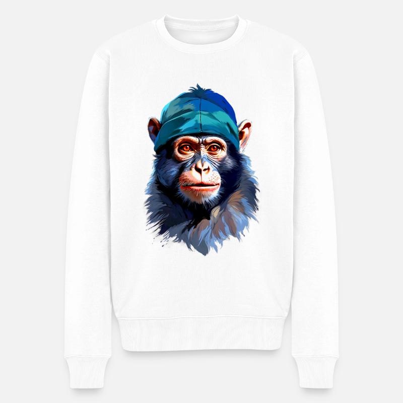 Singe V24 14 - Pull Premium bio Homme - blanc