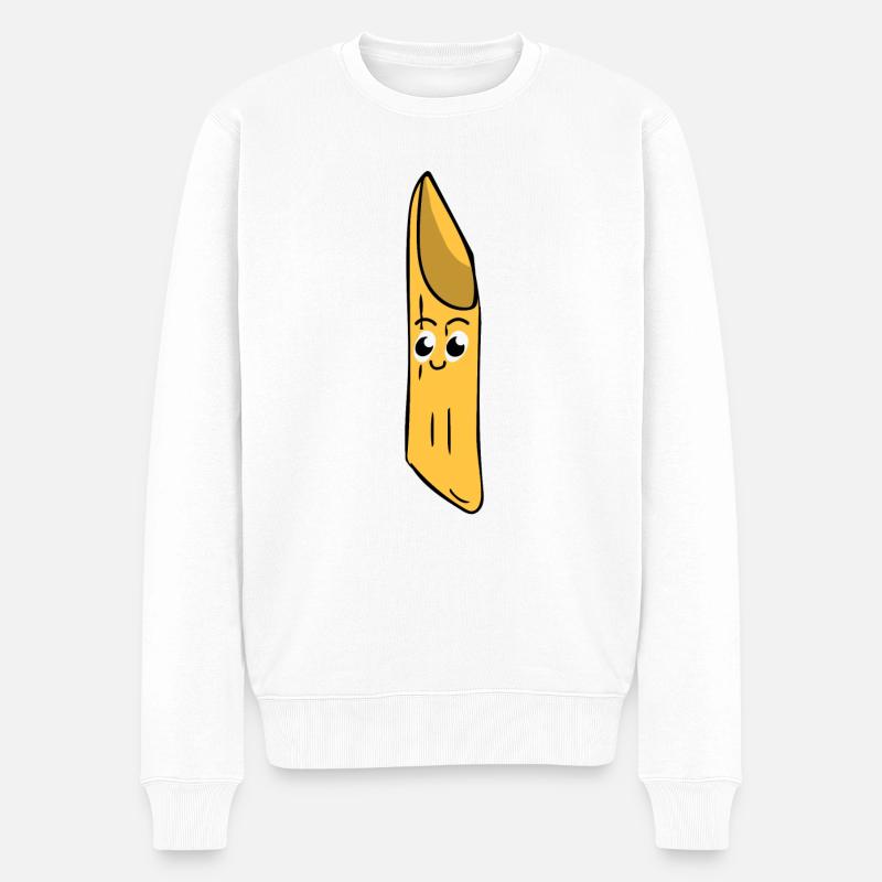 Nudel - Humor - Männer Premium Bio Pullover - Weiß