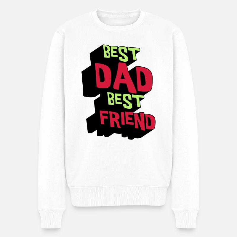 Bester Vater Bester Freund - Männer Premium Bio Pullover - Weiß