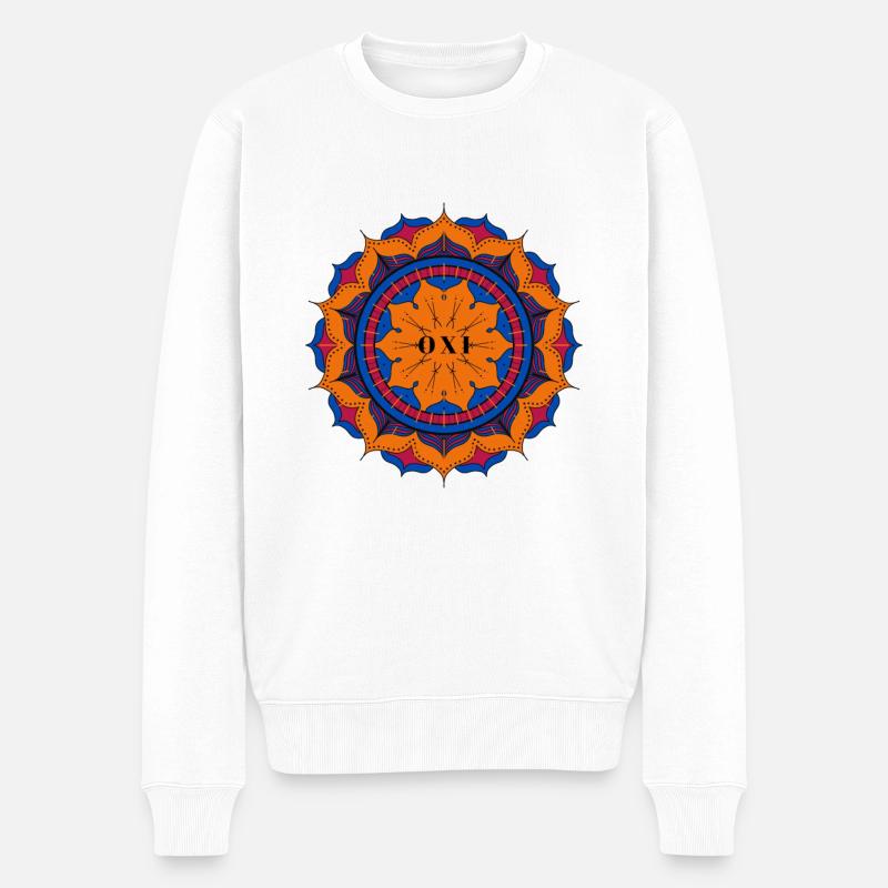 O X I - Männer Premium Bio Pullover - Weiß