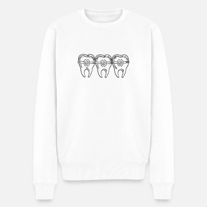 Supports fermoir fixe - Pull Premium bio Homme - blanc