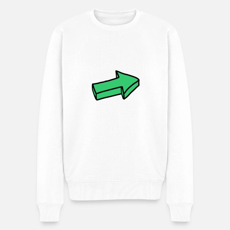 Pfeil - Männer Premium Bio Pullover - Weiß