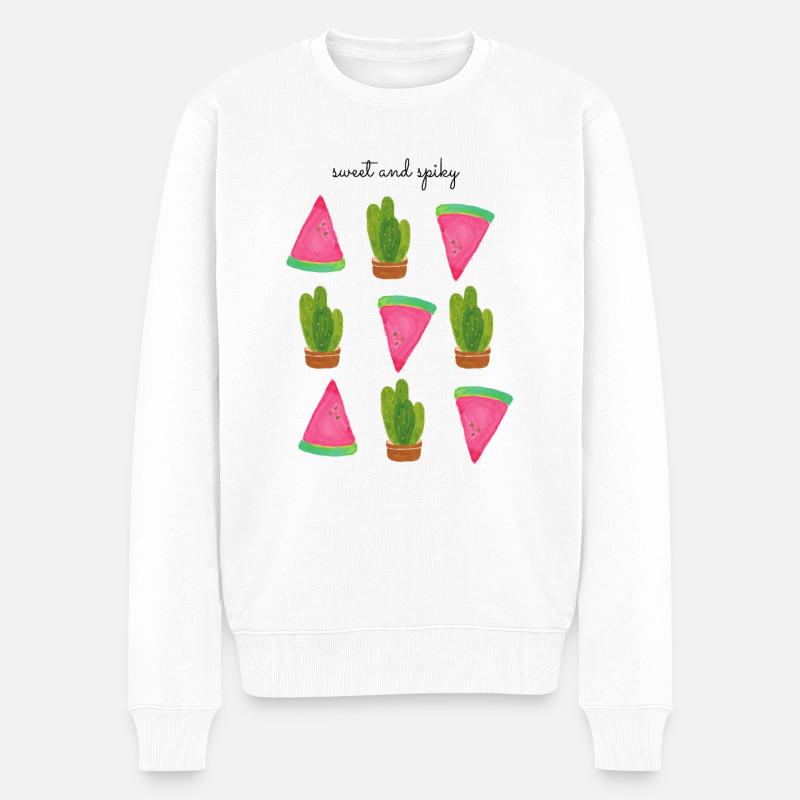 Sweet and spiky - Männer Premium Bio Pullover - Weiß