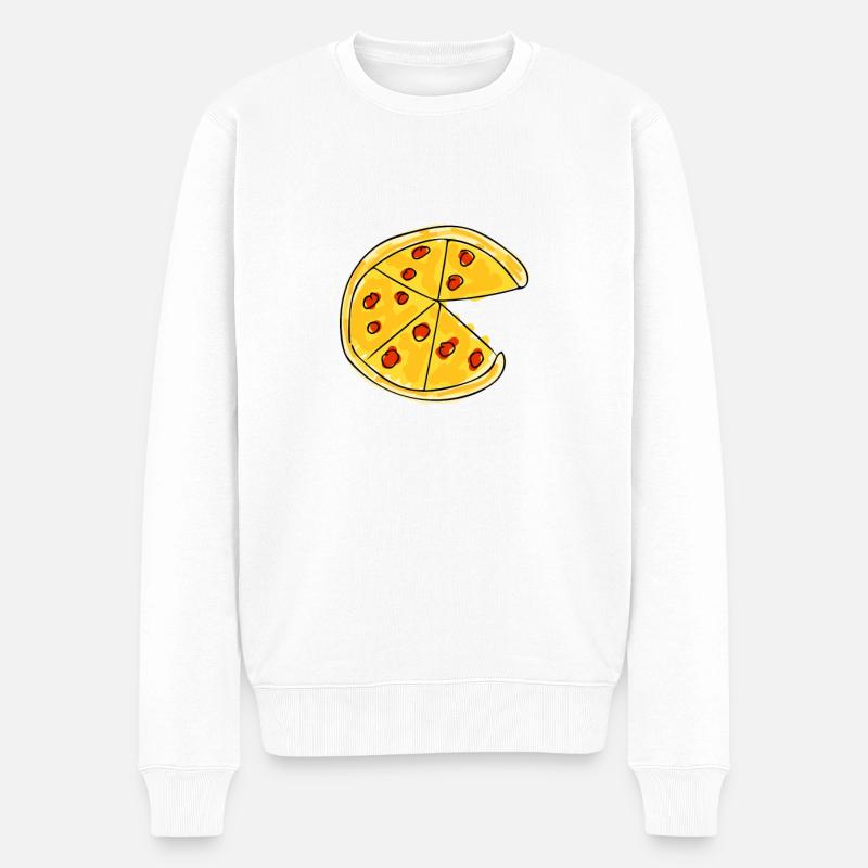 Pizza - dessin - Pull Premium bio Homme - blanc