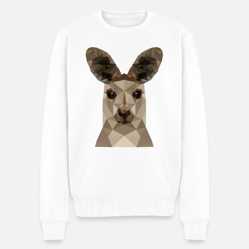 Känguru - Männer Premium Bio Pullover - Weiß