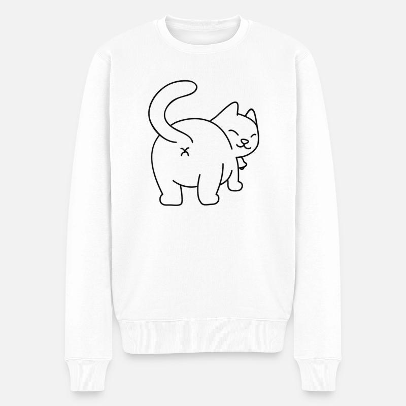 Chat chatte chatte chat chat câlin idée cadeau - Pull Premium bio Homme - blanc