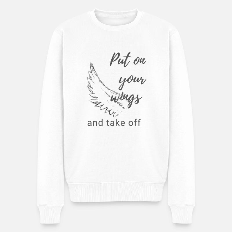 Mets tes ailes et décolle - Pull Premium bio Homme - blanc