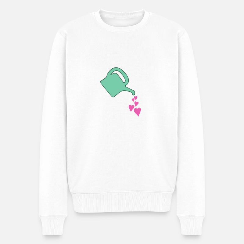 Gießkanne - Männer Premium Bio Pullover - Weiß