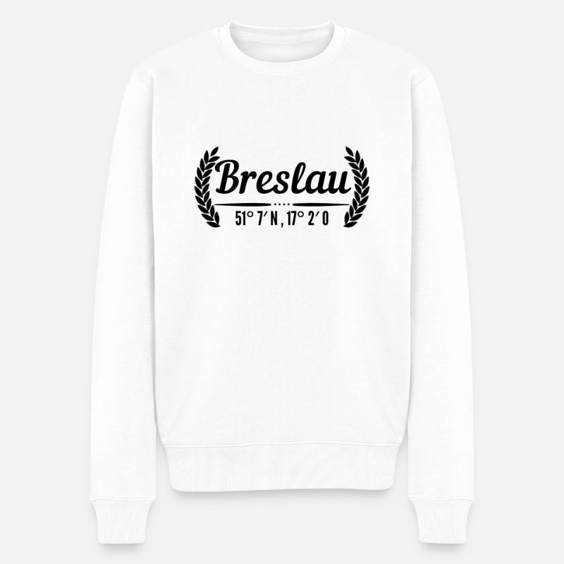 Breslau - Männer Premium Bio Pullover - Weiß