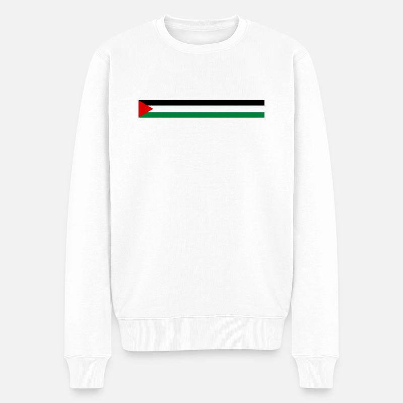 Palästina Flagge - über - Männer Premium Bio Pullover - Weiß