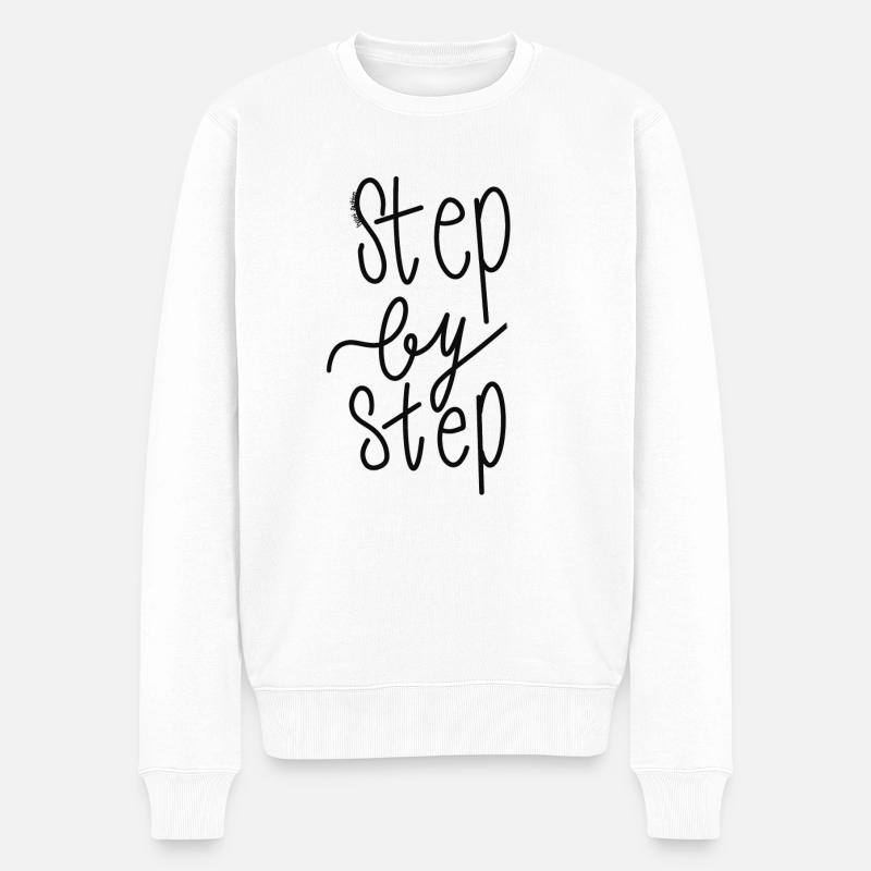 Step By Step - Männer Premium Bio Pullover - Weiß