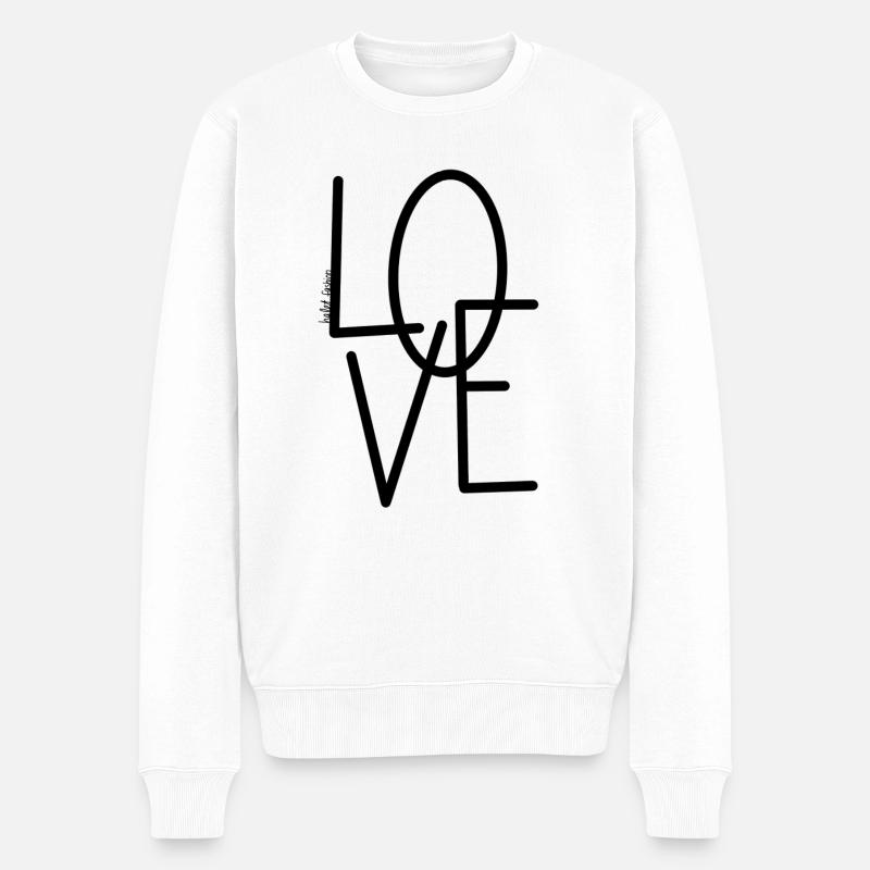 Love - Männer Premium Bio Pullover - Weiß