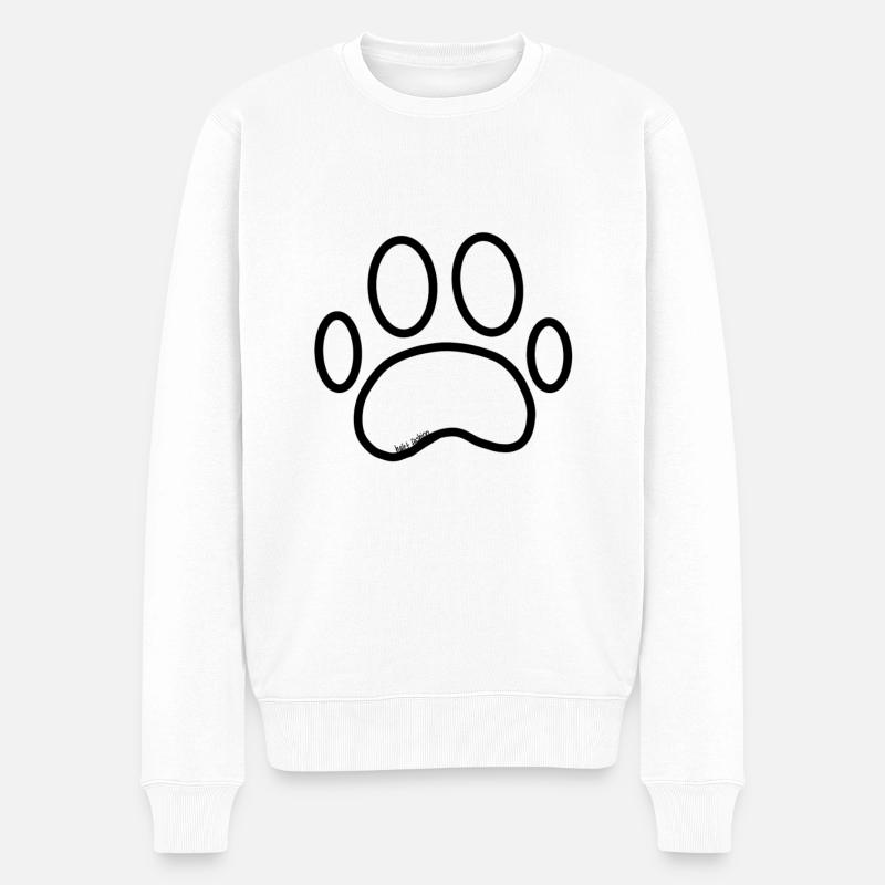 Pfote - Männer Premium Bio Pullover - Weiß