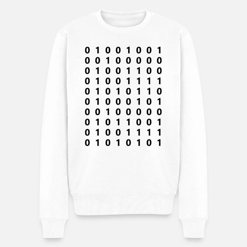 Say "Love" in binary - Valentine's day (Black) - Pull Premium bio Homme - blanc