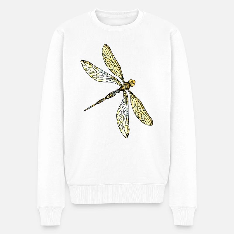 Libelle - Männer Premium Bio Pullover - Weiß