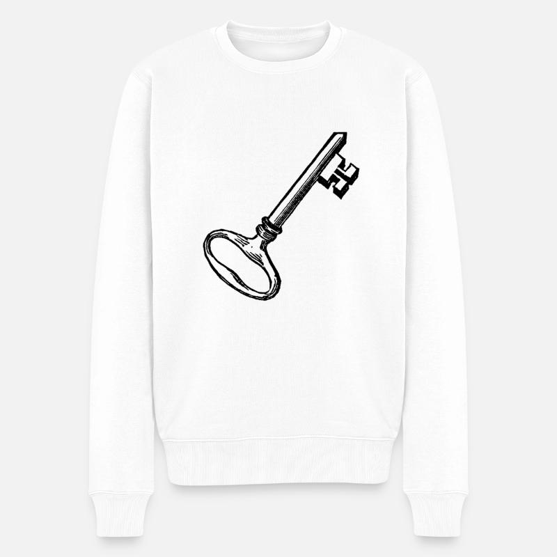 Schlüssel - Männer Premium Bio Pullover - Weiß