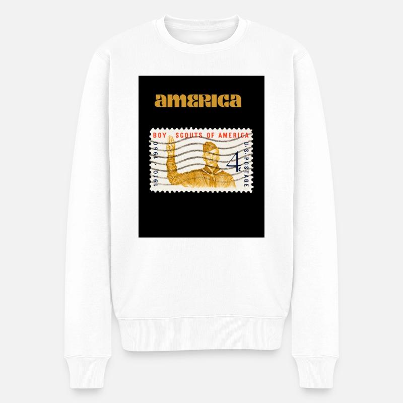 america - Pull Premium bio Homme - blanc