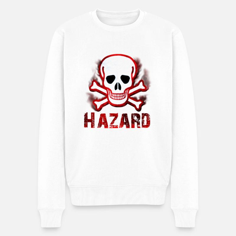 Gefahr Schädel Symbol - Männer Premium Bio Pullover - Weiß