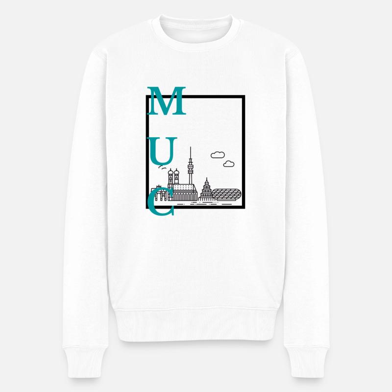 München - Männer Premium Bio Pullover - Weiß