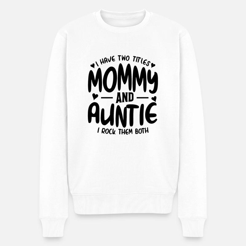 Mama und Tante - Männer Premium Bio Pullover - Weiß