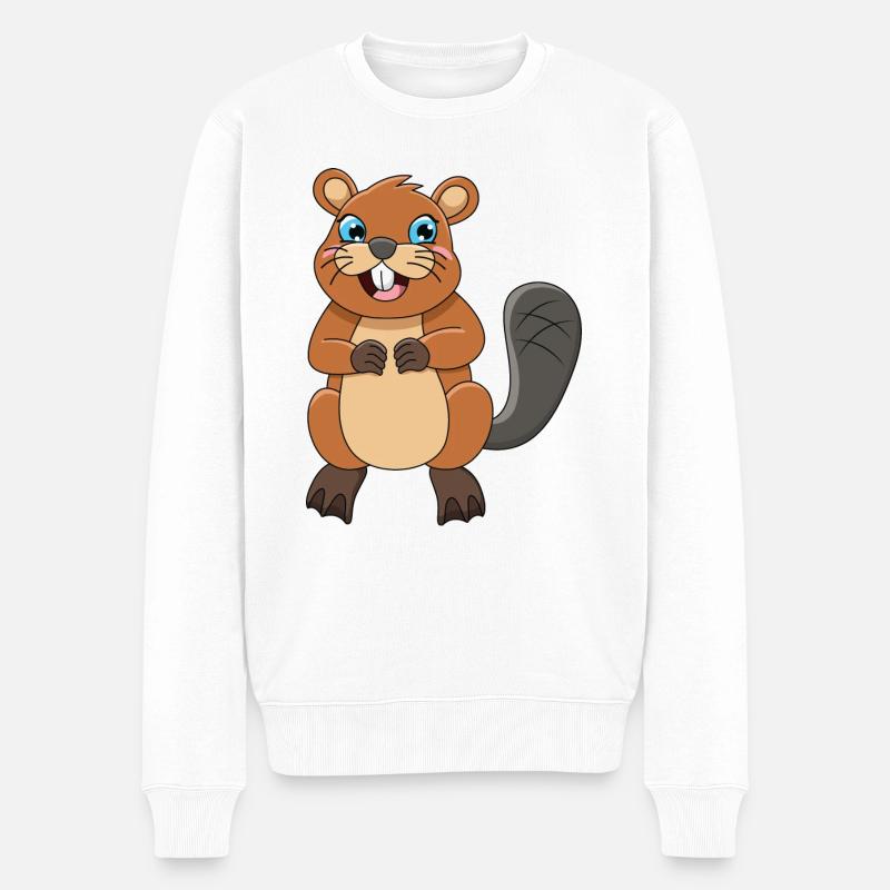 Castors - Pull Premium bio Homme - blanc