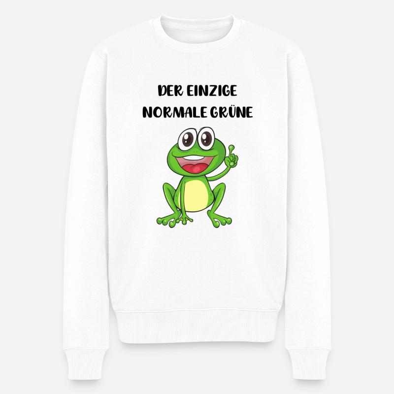 Der einzige normale Gruene - Männer Premium Bio Pullover - Weiß
