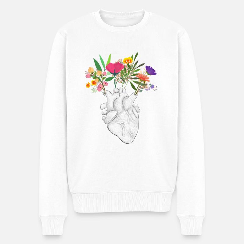 Cuore - Maglione ecologico premium da uomo - bianco