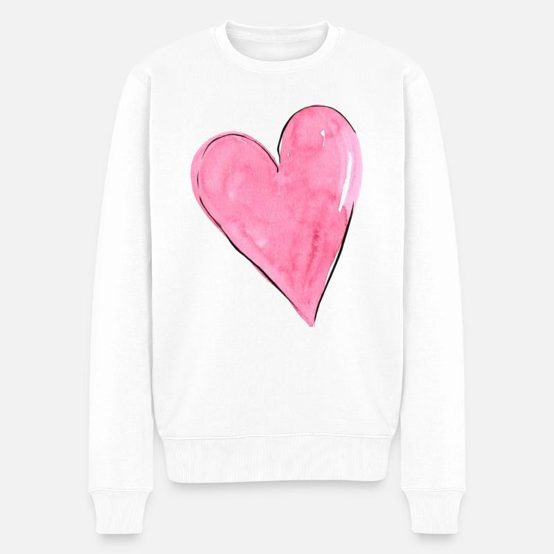 Cœur Rose - Pull Premium bio Homme - blanc