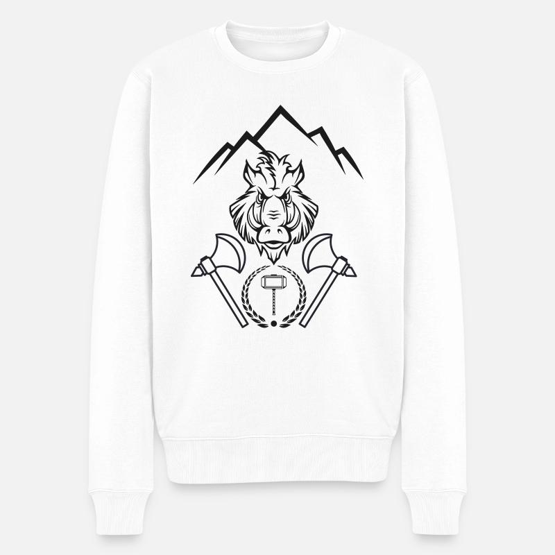 Wikinger - Männer Premium Bio Pullover - Weiß
