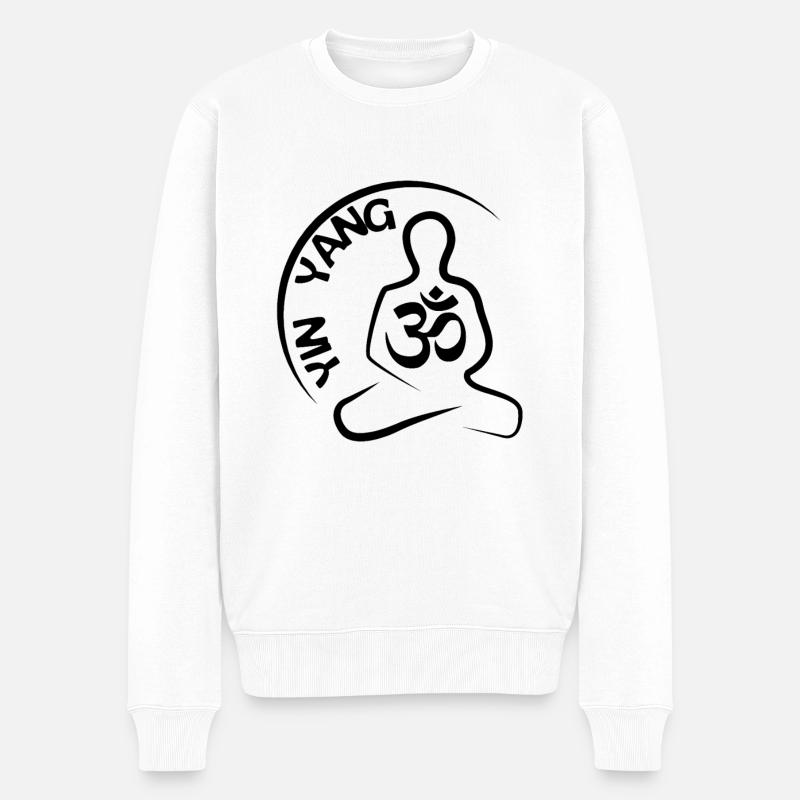 Yin Yang - Männer Premium Bio Pullover - Weiß