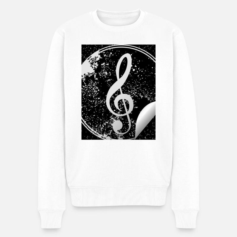 Music - Männer Premium Bio Pullover - Weiß