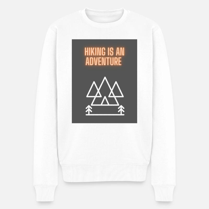 Berge - Männer Premium Bio Pullover - Weiß