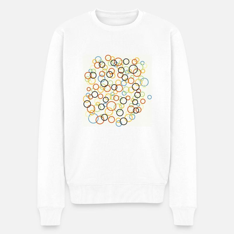 Empty Circles Design - Men's Premium Organic Jumper - white