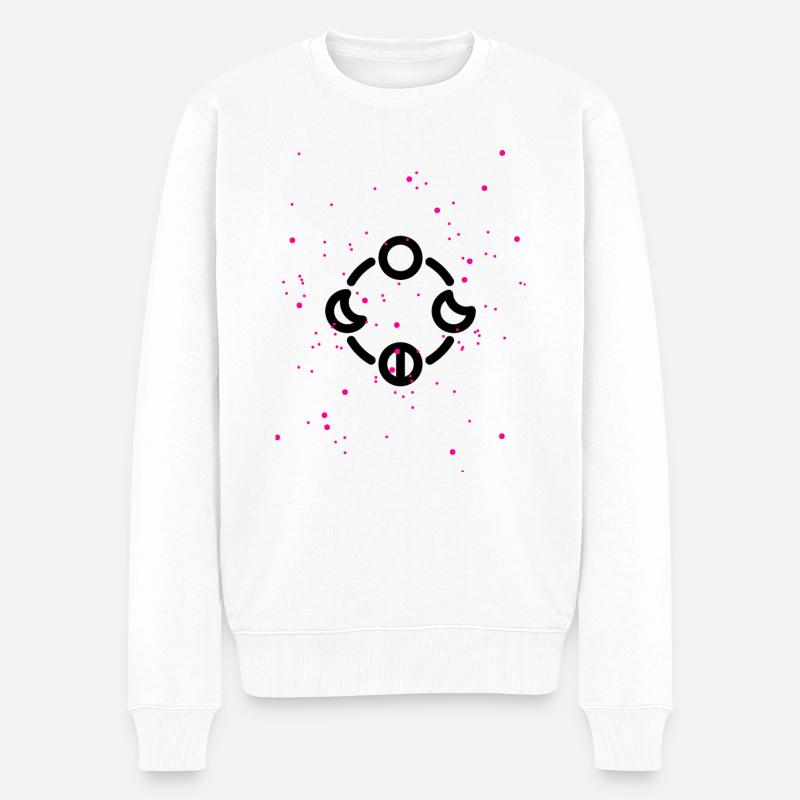 Mondphasen - Männer Premium Bio Pullover - Weiß