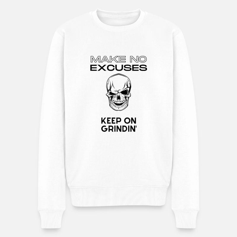 no excuses - Männer Premium Bio Pullover - Weiß