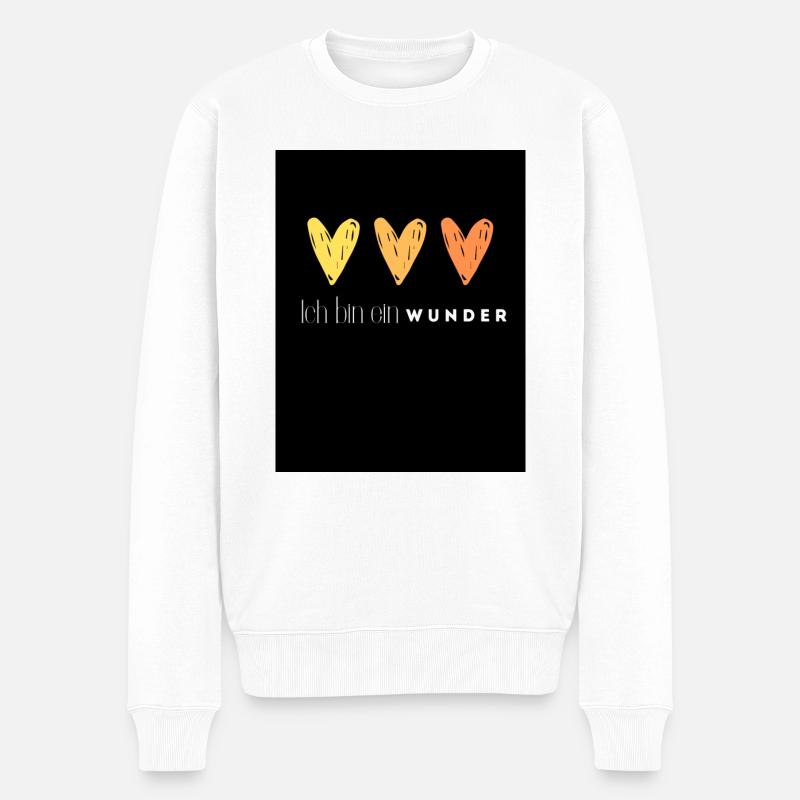 Ich bin ein Wunder - Männer Premium Bio Pullover - Weiß