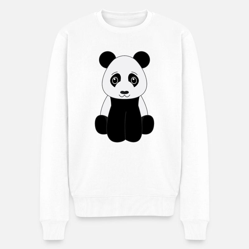 Panda - Männer Premium Bio Pullover - Weiß