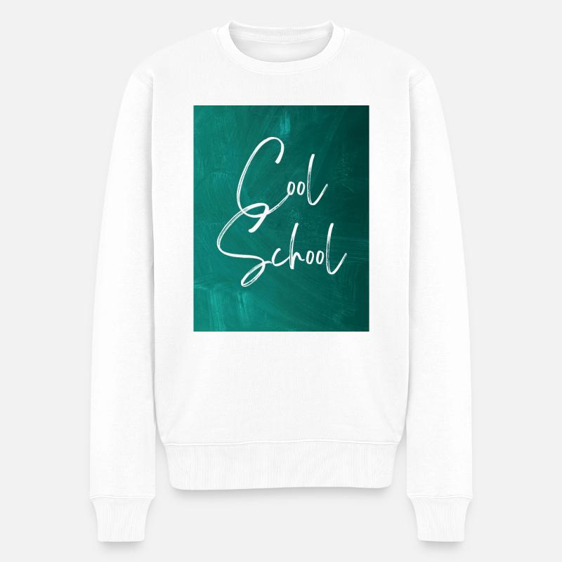 Cool School - Männer Premium Bio Pullover - Weiß