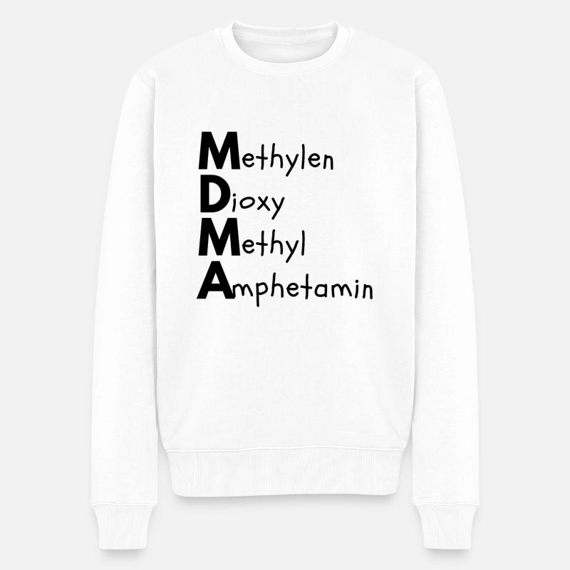 Methylendioxymethylamphetamin - Männer Premium Bio Pullover - Weiß