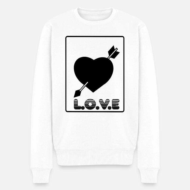 L.O.V.E 2 - Männer Premium Bio Pullover - Weiß