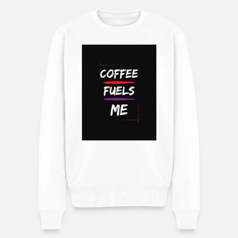 Coffe Fuels me - Männer Premium Bio Pullover - Weiß