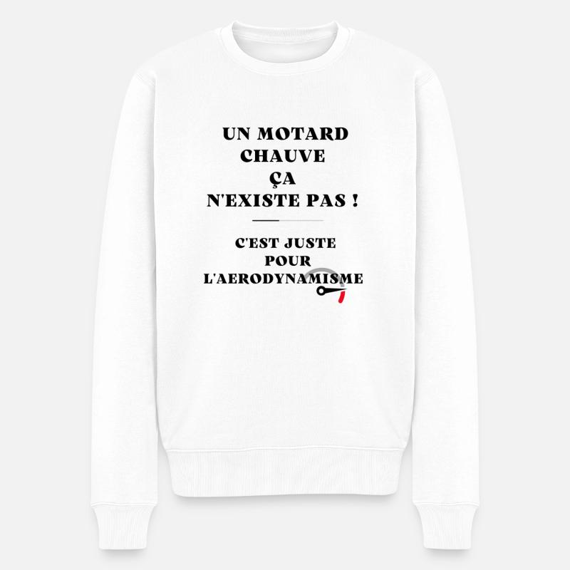 un motard chauve ca n'existe pas - Pull Premium bio Homme - blanc