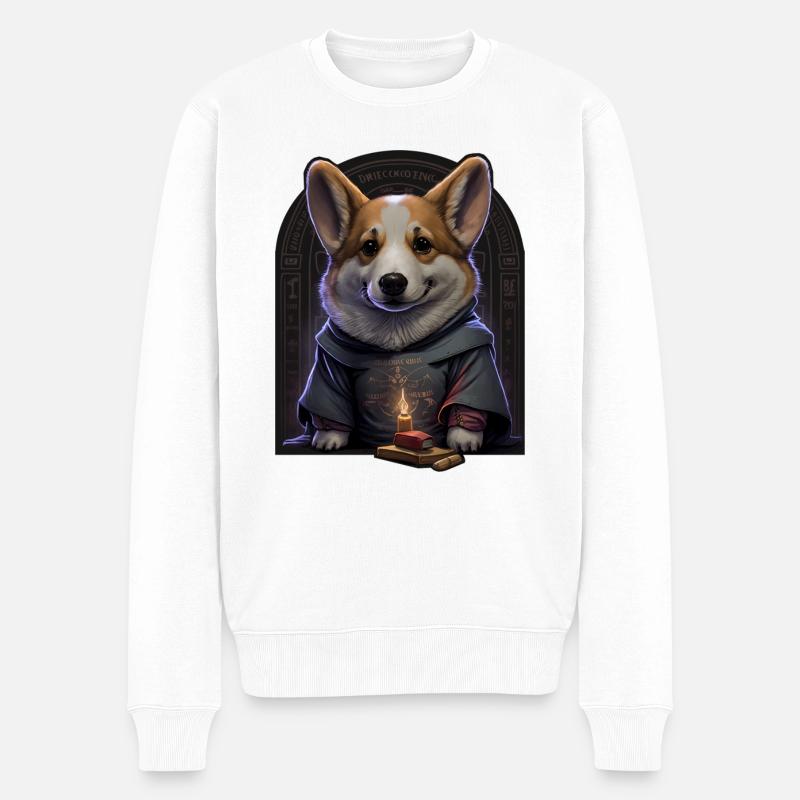 Corgi - Männer Premium Bio Pullover - Weiß