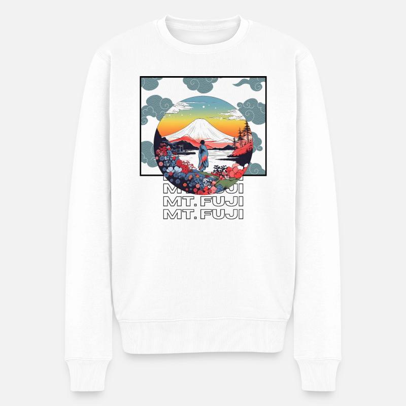Fujisan - Männer Premium Bio Pullover - Weiß