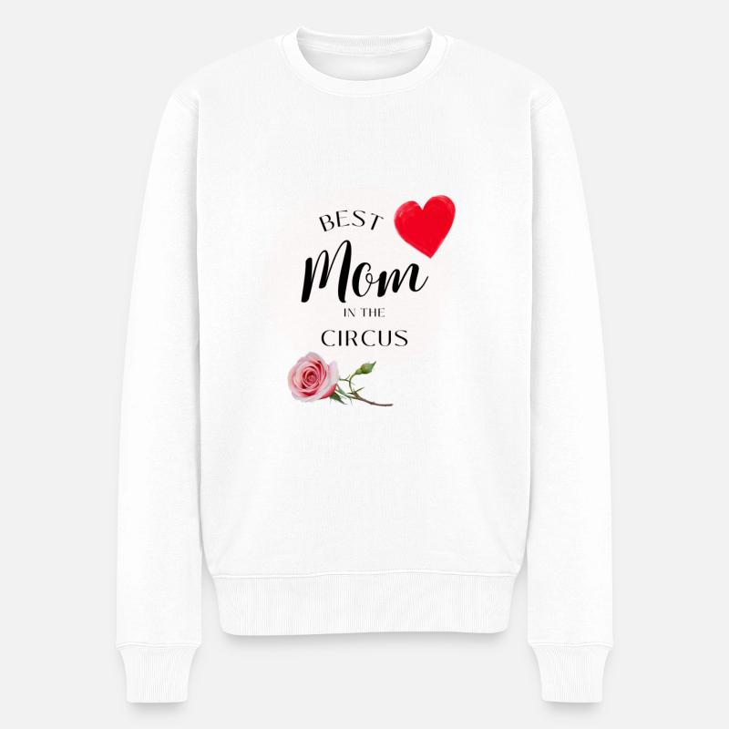 Beste Mutter im Zirkus - Männer Premium Bio Pullover - Weiß